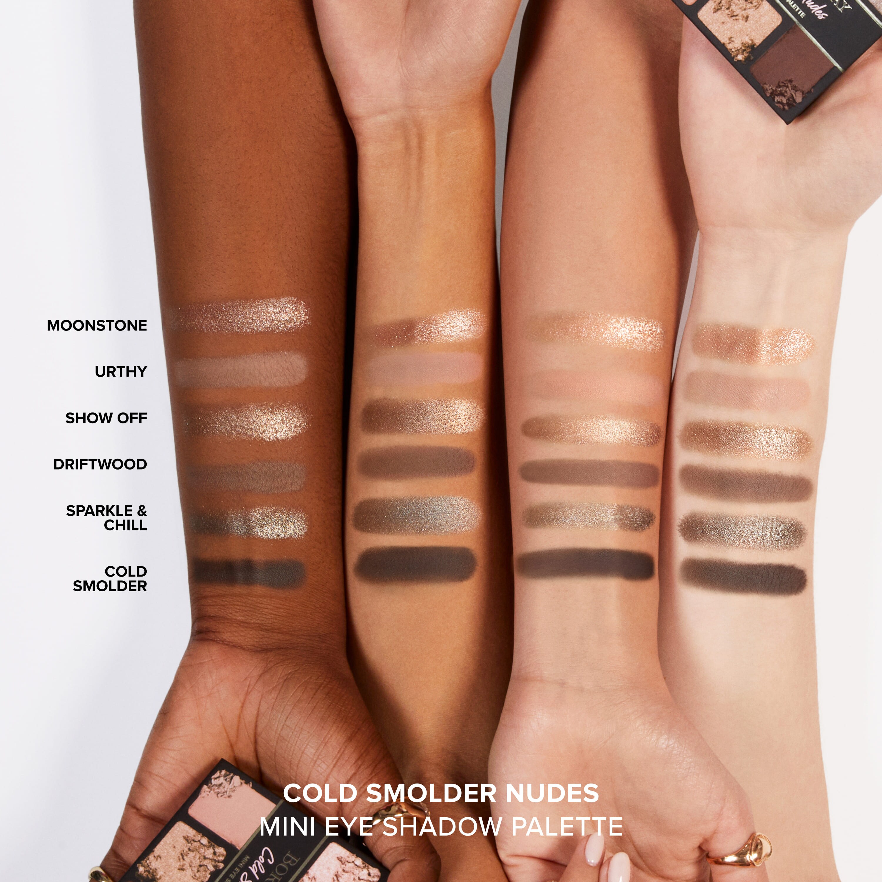 Born This Way Natural Nudes Mini Eye Shadow Palette, Cold Smolder Nudes, NET WT. 0.20 OZ. / 5.70 g