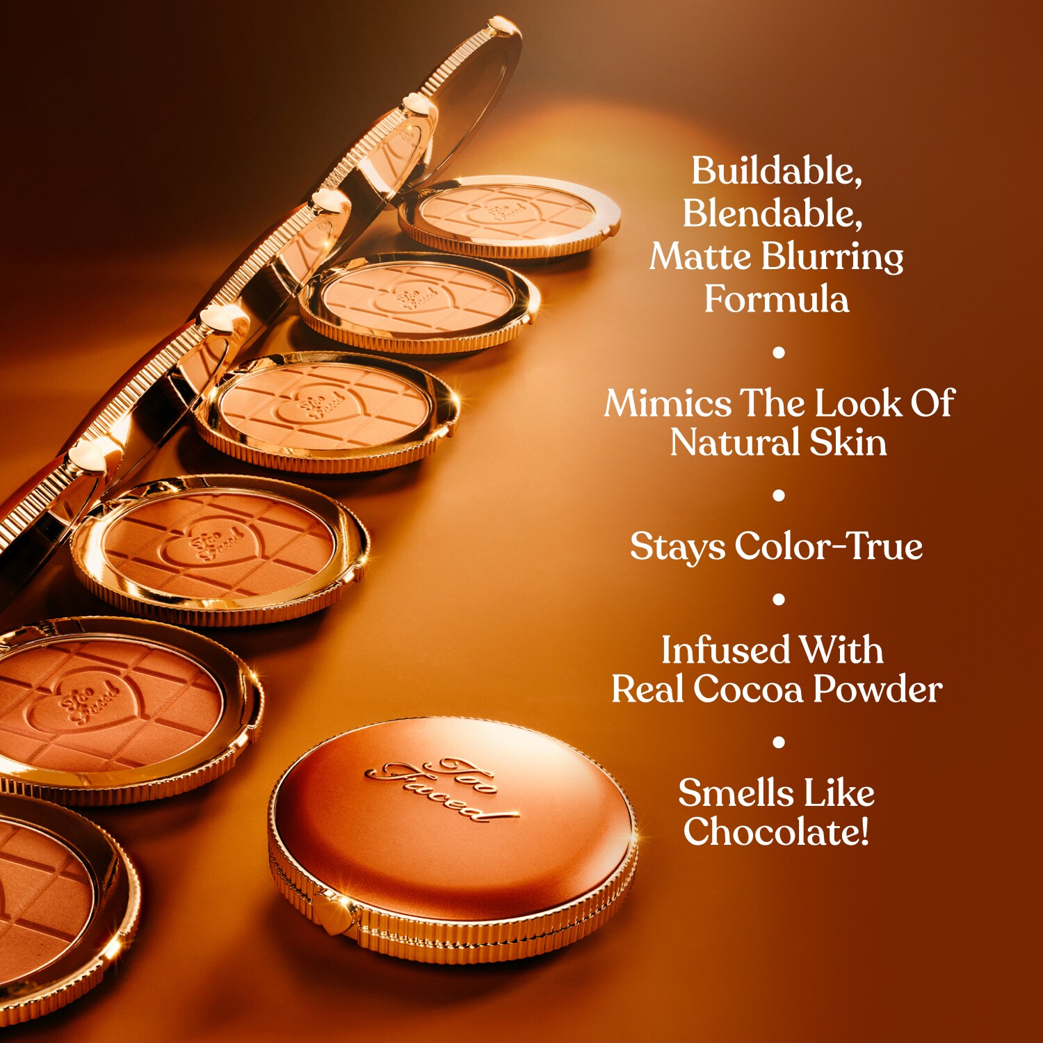 Chocolate Soleil Matte Blurring Bronzer, Milk Chocolate, NET WT. 0.28 OZ. / 8.0 g